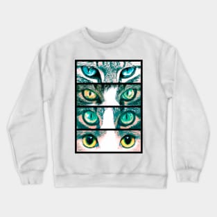 Collage of cat eyes Crewneck Sweatshirt